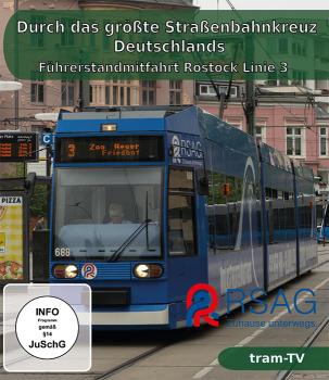 Preview: Durch das größte Straßenbahnkreuz Deutschlands - Führerstandmitfahrt Rostock Linie 3 , Blu-ray