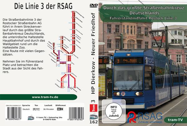 Durch das größte Straßenbahnkreuz Deutschlands - Führerstandmitfahrt Rostock Linie 3